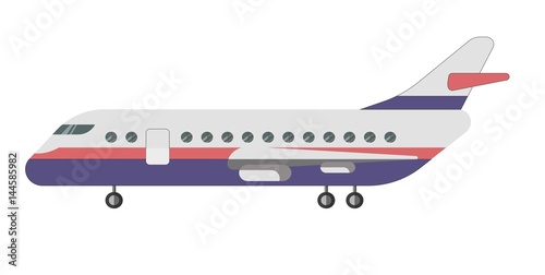 Passenger aircraft isolated on white background vector illustration