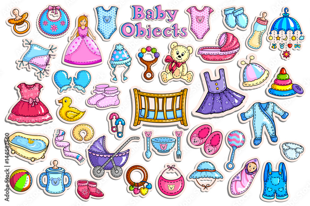Sticker collection for baby object collection