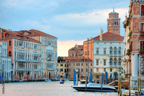 Grand Canal with boats in Venice