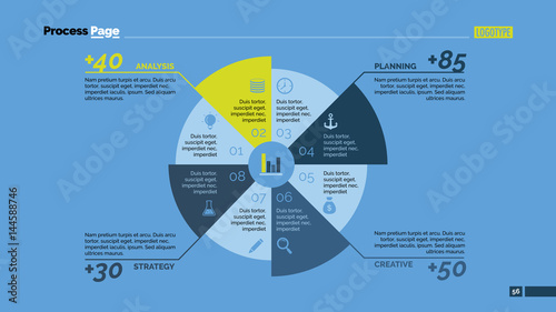 Four Sectors Polar Chart Slide Template