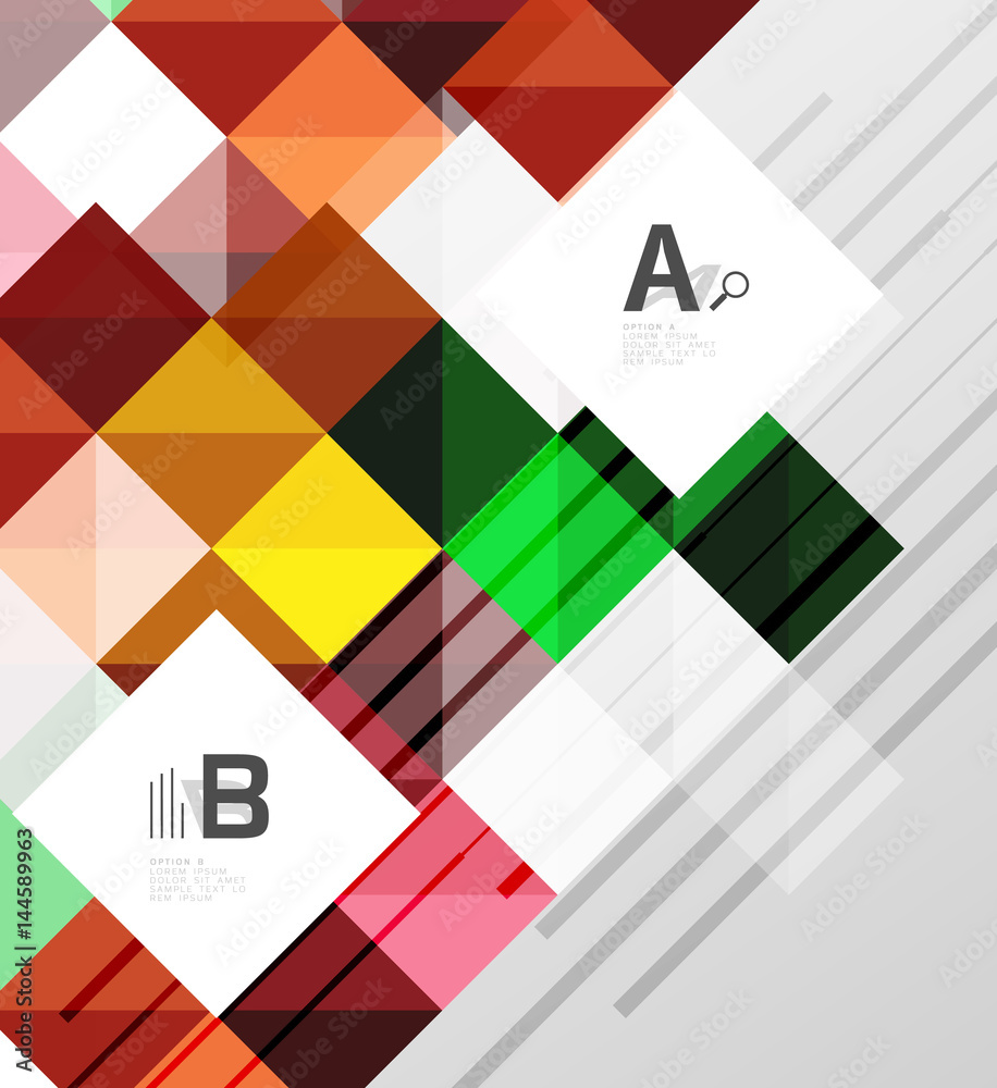 Modern geometrical abstract background, squares Modern geometrical abstract background, squares