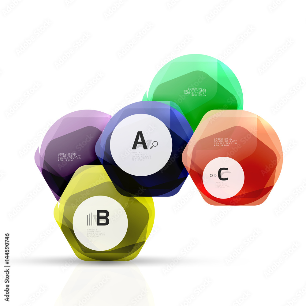 Abstract geometrical hexagon banner