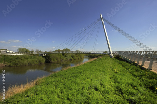 millenium foorbridge over river severn worcester worcestershire england uk © david hughes
