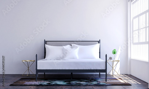 The interior design of modern minimal bedroom