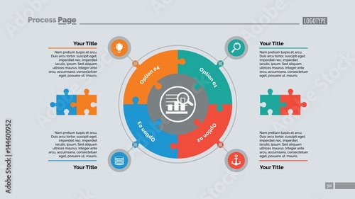 Four Jigsaw Puzzle Elements Slide Template