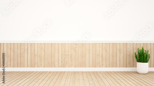 plant in empty room - 3D Rendering