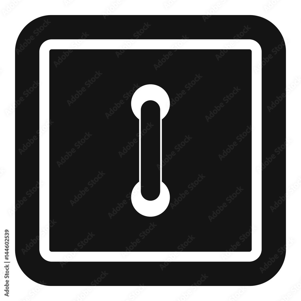 Sewn square button icon, simple style Sewn square button icon, simple style