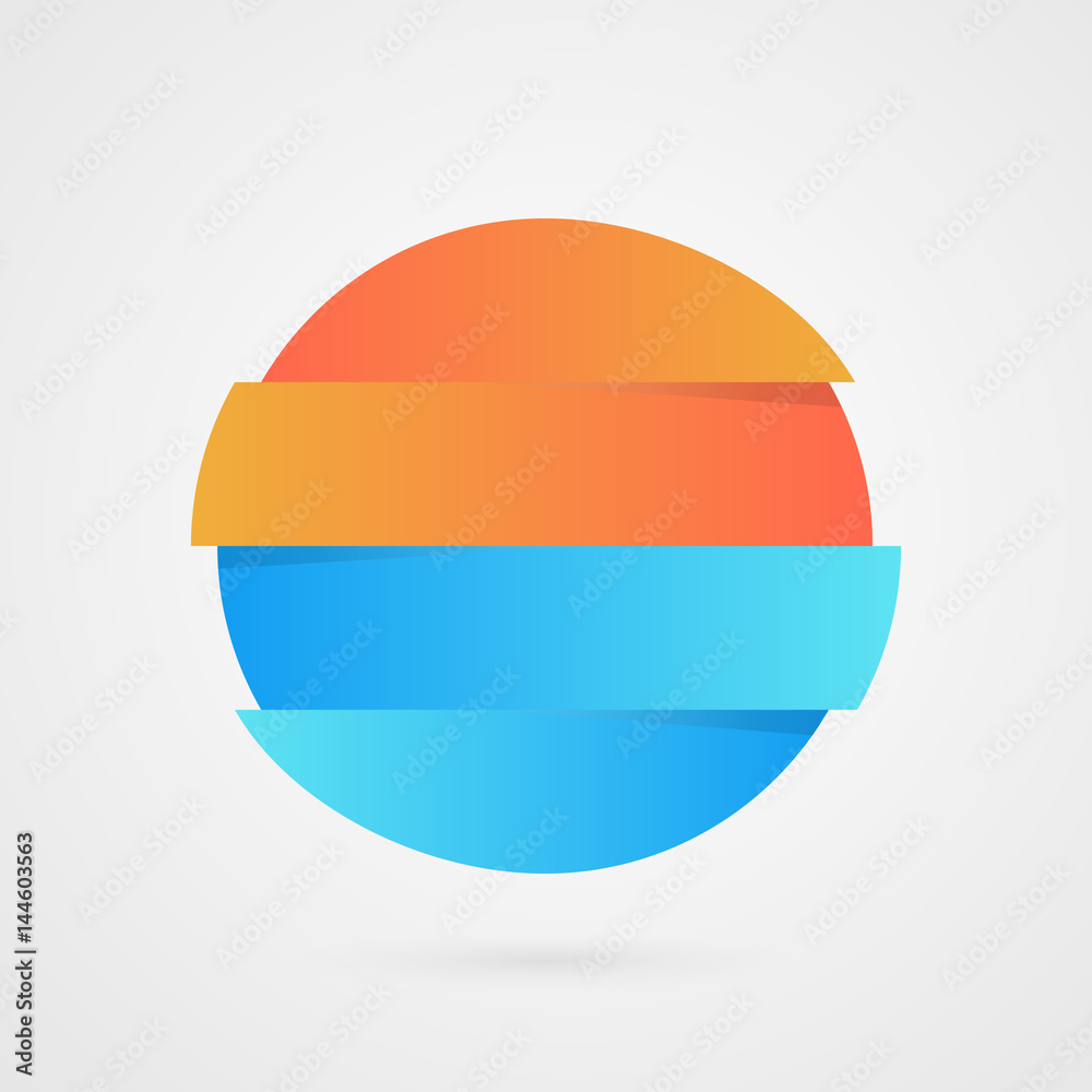 Orange and blue Circle sample. Vector infographics. Marketing sample icon. Business logo illustration isolated Orange and blue Circle sample. Vector infographics. Marketing sample icon. Business logo illustration isolated