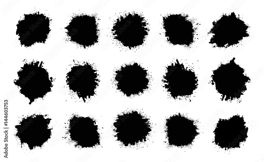 Vector abstract background with big splash and place for your text. Grunge Vector Illustration. Splatter template. Paint set for design use.