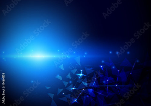 Abstract futuristic polygons and lines technology concept background