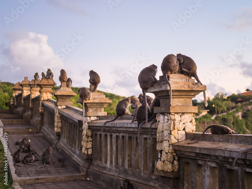 Sunset at uluwatu temple in southern Bali