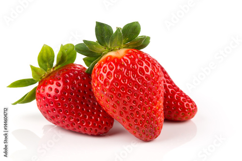 Red ripe strawberry fruits