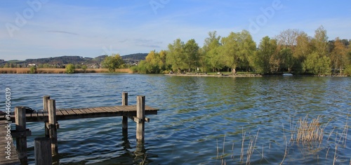 Gangplank at lake Pfaffikon. Auslikon, place popular for swimming and recreation. © u.perreten