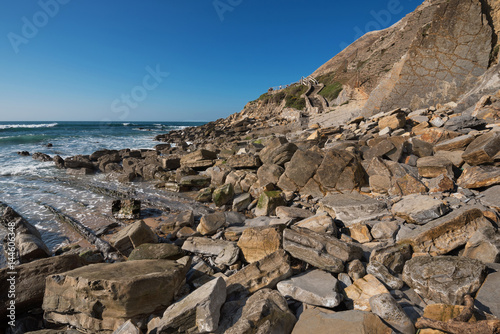 Barrika coastline in Bilbao  Basque country  Spain.