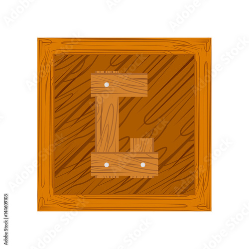 wooden block alphabet G letter icon isolated on white background photo