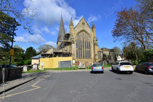 A church under repair in Horsham, West Sussex