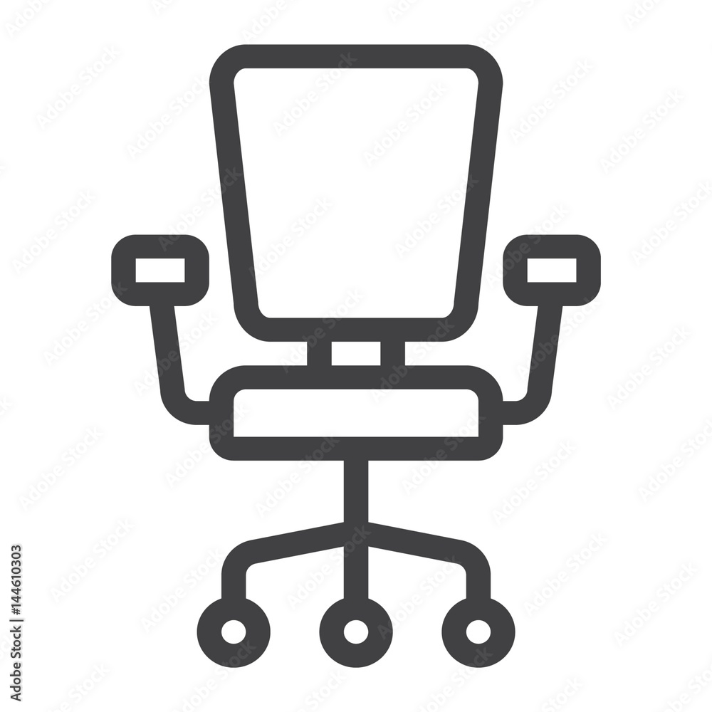 Office Chair line icon, Furniture and interior element, vector graphics, a linear pattern on a white background, eps 10. Office Chair line icon, Furniture and interior element, vector graphics, a linear pattern on a white background, eps 10.