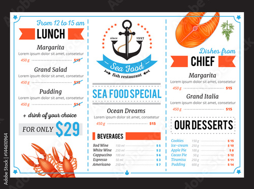 Sta Food Restaurant Menu Template Design 
