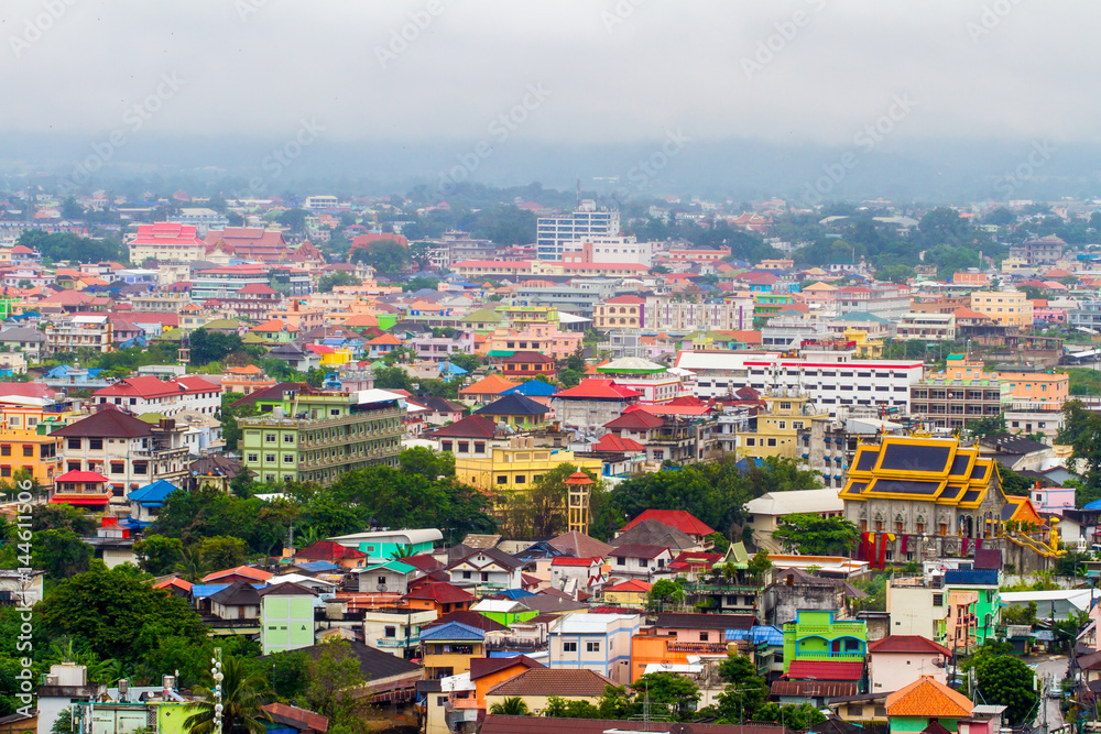 Obraz premium Top View of Ta Chi Lek City in Myanmar