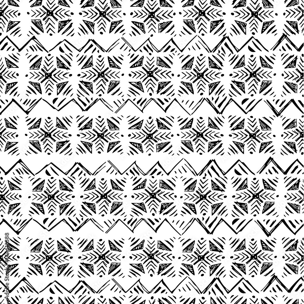 hand drawn ethnic seamless pattern. vector background