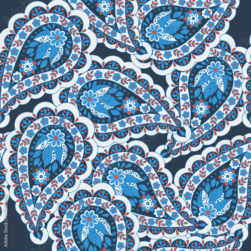 Paisley seamless pattern. Vector Background Vintage Indian Style