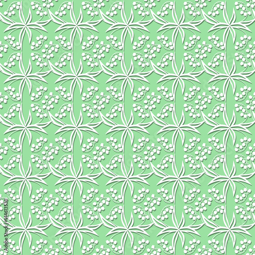 seamless pattern with white flowers