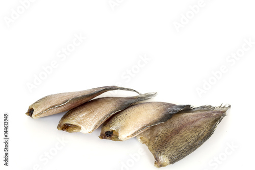 Dried fish ,thai food isolated on white