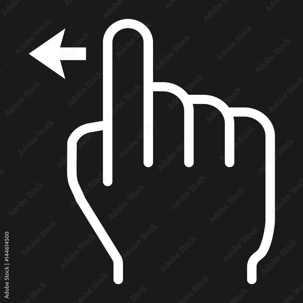 Swipe left line icon, touch and hand gestures Swipe left line icon, touch and hand gestures