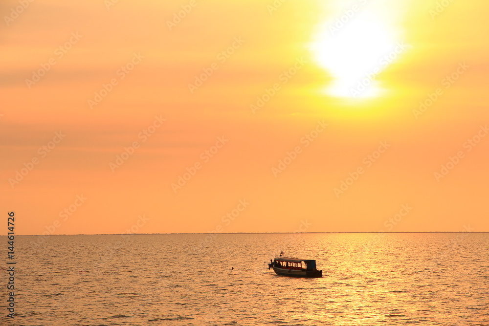 Sunset over Tonle Sap, Cambodia