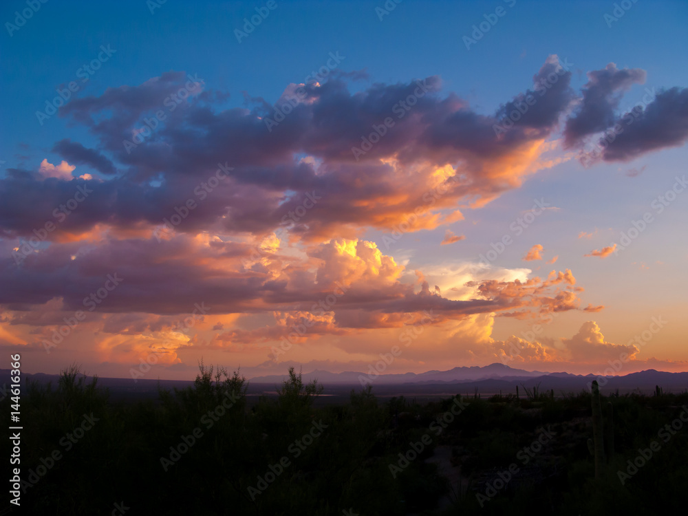 Obraz premium Sunset Clouds over the Sonoran Desert