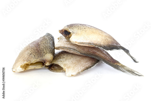 Dried fish ,thai food isolated on white