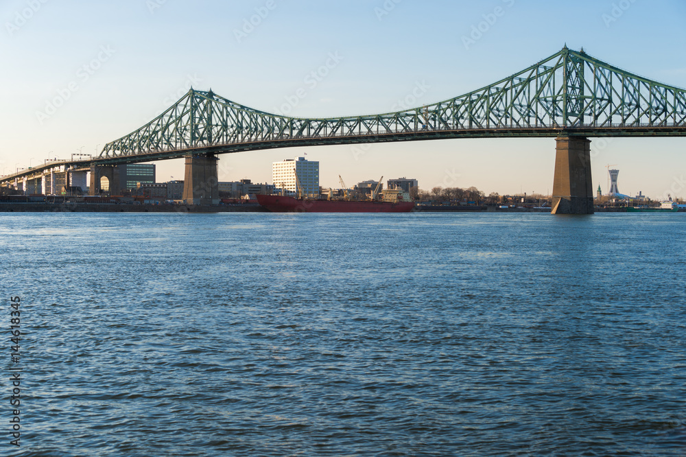 Jacques-Cartier Bridge and Saint-Lawrence River in Montreal