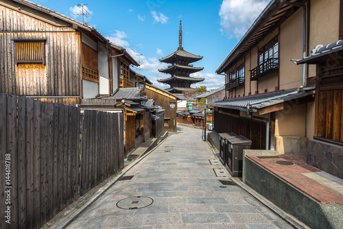 Yasaka pagoda on a traditional street, Kyoto