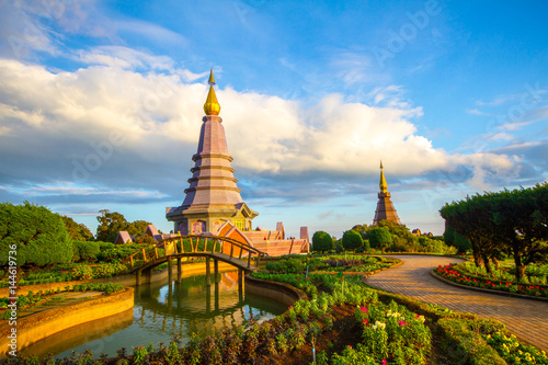 Pagodas for Thailand's King and Queen on Doi Inthanon National Park in Chiang Mai Thailand © Golden House Images