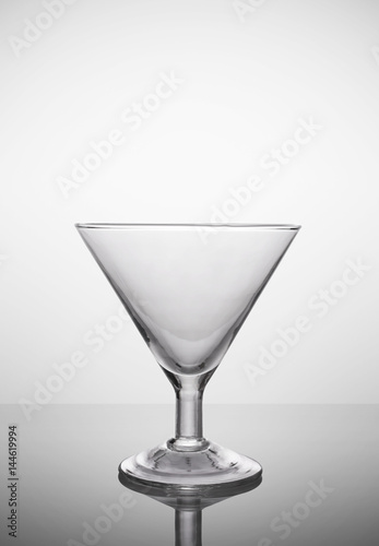 Empty martini glass for cocktail