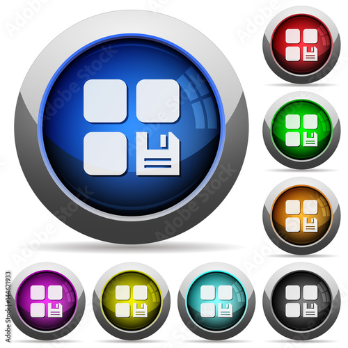 Save component round glossy buttons