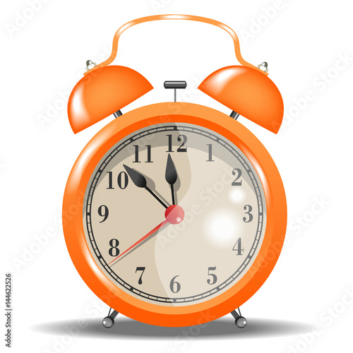 Orange Alarm Clock. Vector illustration