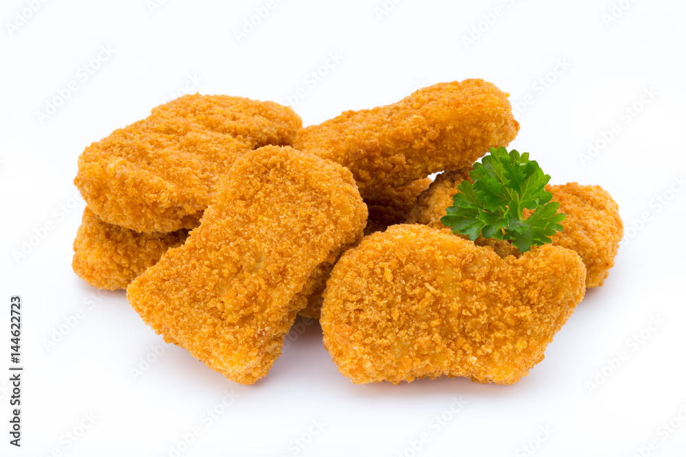 Nugget chiken on the white background. Nugget chiken on the white background.
