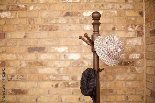 Vintage hats on old rack