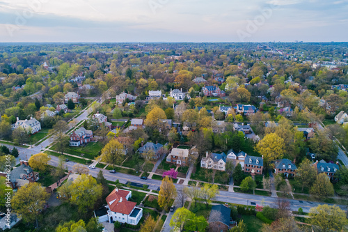 Aerial view of Guilford, in Baltimore, Maryland. photo