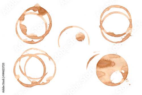 Wallpaper Mural Stains of coffee and tea cup isolated on white background Torontodigital.ca