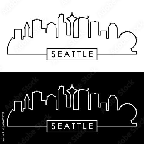 Seattle skyline linear style