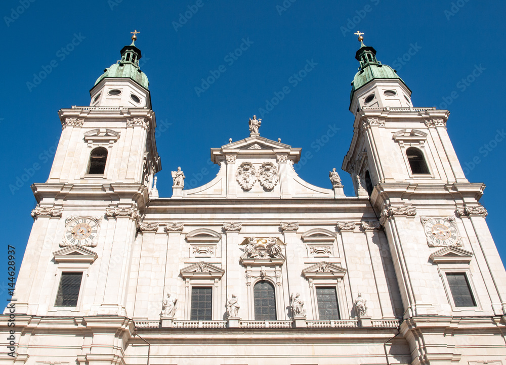 Famous Salzburg Cathedral (Salzburger Dom) at Domplatz, Salzburg Land, Austria