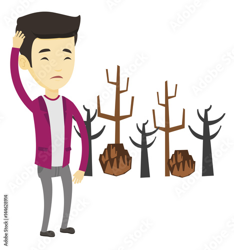 Forest destroyed by fire or global warming.