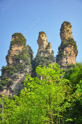 Quartz sandstone pillar in Zhangjiajie in China