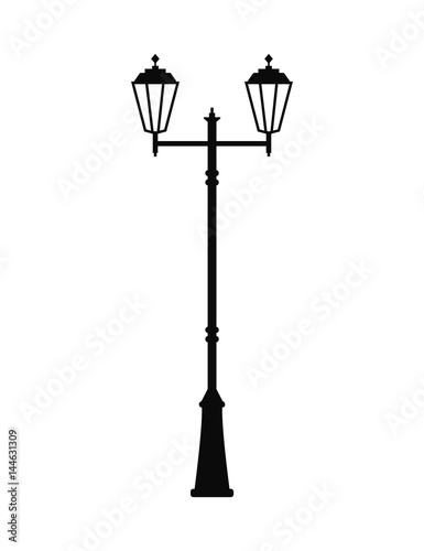 Street lamp silhouette vector illustration