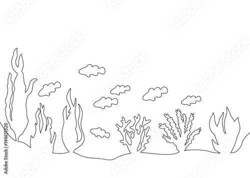 Underwater world with a fish. vector illustration © Yahor Shylau 