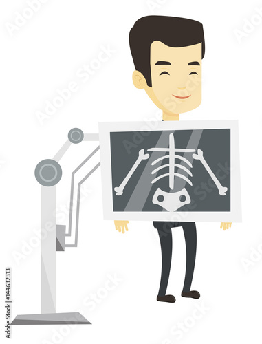 Patient during x ray procedure vector illustration