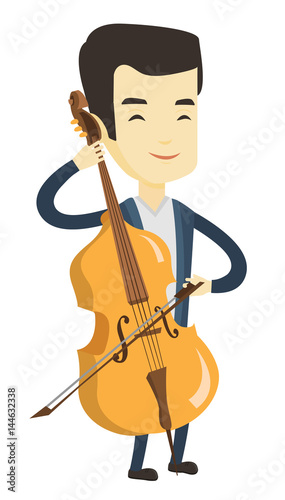 Man playing cello vector illustration.