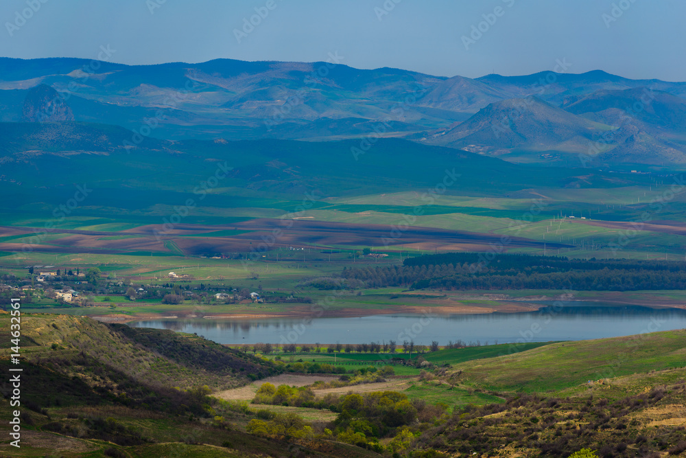 Amazing view Aghstev reservoir, on Armenian-Azerbayjan state border Amazing view Aghstev reservoir, on Armenian-Azerbayjan state border